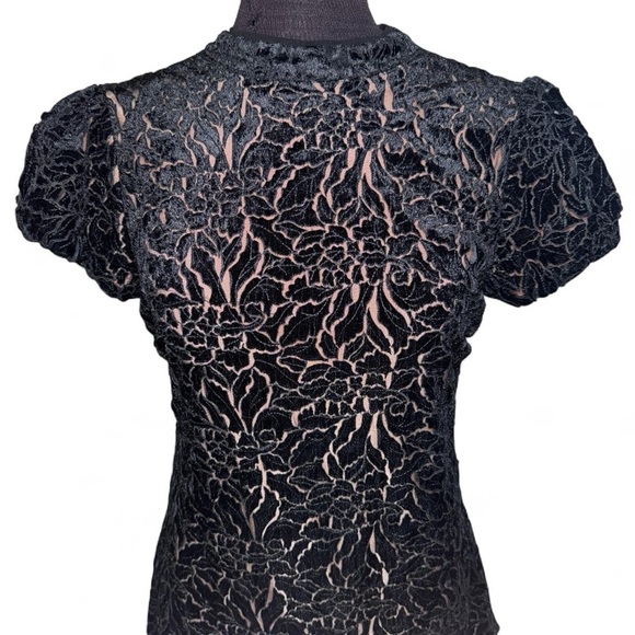 Free People Hide & Seek Black Velvety Mini Dress Whimsygoth Women’s Size 2 NWT - Picture 6 of 11